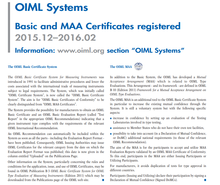 OIML Systems